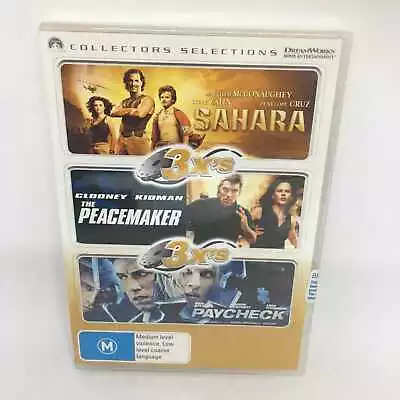 PAYCHECK / SAHARA / THE PEACEMAKER DVD (3 Movie Set) R4 BRAND NEW SEALED Free... • $16.49