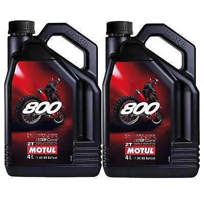 Motul 800 2T FL OFF ROAD 100% Synthetic Racing 8L Engine Motor Oil 2 X 4L • $140.95