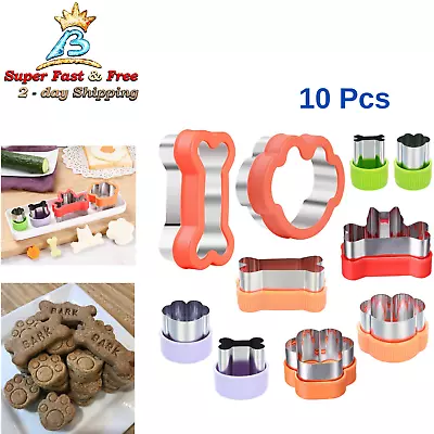 Cookie Stainless Steel Cutter Set Dog Paw Bone Shape Craft Shaper Treats Mold • $23.80