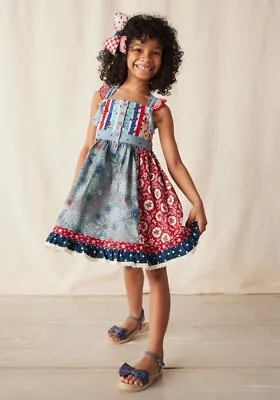 NWT Matilda Jane Enchanted Garden Jolene Mixed-Pattern Knot Dress Size 16 NEW • $60.95