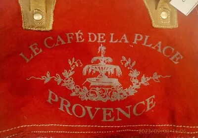 Myra Upcycled Canvas & Leather   LE CAFE DE LA PLACE PROVENCE Handbag NWT C-0007 • $18