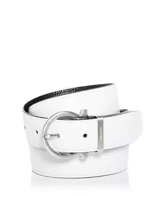 $495 Mens Salvatore Ferragamo Gancini Reversible Leather Belt White 90 US 36 • $349.99
