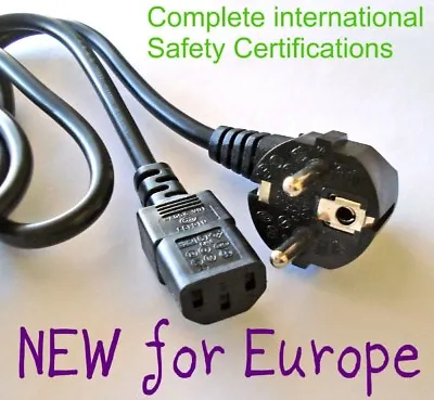 New European 3-Prong 5ft AC Power Cord For Computer/Monitor/EU PC Power Supply • $11