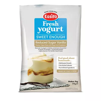 Easiyo Sweet Enough Vanilla Yogurt Mix 176g Sachet - Makes 1 Litre Using Maker • £5.29