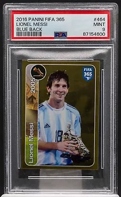 87154600 LIONEL MESSI 2016 Panini FIFA 365 464 Blue Back PSA 9 • $0.99