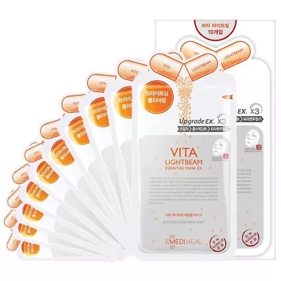 [MEDIHEAL] Vita Lightbeam Essential Mask EX Sheet 10 Pcs Korean Cosmetic Beauty  • $13.90