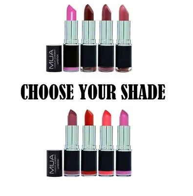 MUA Make Up Academy Lipstick In Black Case - CHOOSE YOUR SHADE • £3.99