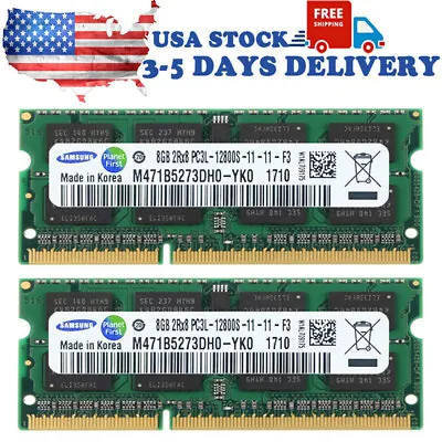 SAMSUNG 16GB 2x8GB DDR3L 1600MHz PC3L-12800S SO-DIMM Laptop Memory 1.35V 204Pins • $23.45