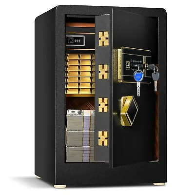 £149.99 • Buy Safe Box 30L Money Safe Electronic Lock Box Home Safe W/Key Lock &Digital Keypad