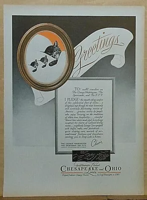 1938 Magazine Ad For Chesapeake & Ohio Lines - Chessie Cat Pledges Hospitality  • $8.46