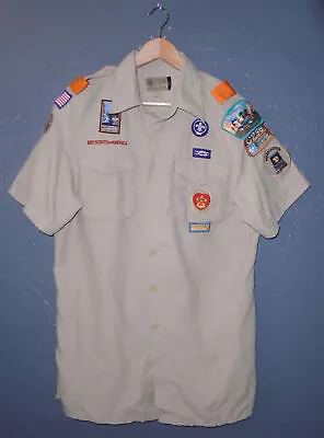 BOY SCOUTS Uniform Shirt BSA #236 Microfiber VENTED Scout Mens Small SM • $29.99