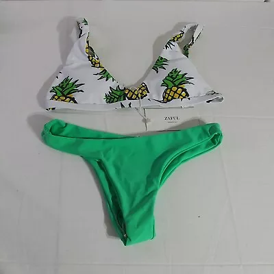 NEW ZAFUL Bikini Pineapple 2 Piece Set Swimwear Women's Small • $11.99