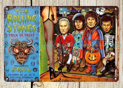 Tin Sign 1994 Rolling Stones Trick Or Treat Oakland Stadium Concert Poster • $18.98