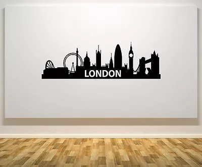 London Skyline City Buildings Capital Wall Door Decal Sticker Picture • £36.89