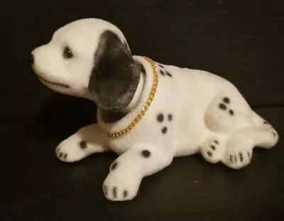 Flocked Bobble Head Nodder Dalmatian Gold Chain Collar Vintage. CL20 • $16.99