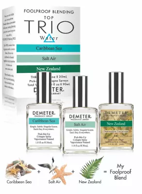 Demeter Water Foolproof Blending Set Perfumes Caribbean Sea Salt Air New Zealand • $39.99