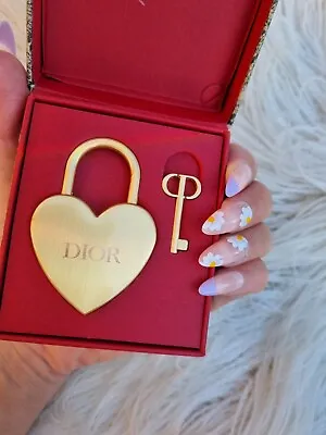 NEW Valentine's Day Gift Gold Love Lock Key Dior Designer Bag Keychain Keyring • $124.42