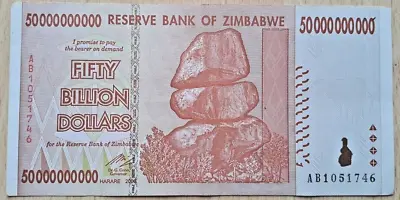 1 X 50 Billion Dollar Hyperinflation Zimbabwe. 2008 P-87. **UK DISPATCHED** • £3.45