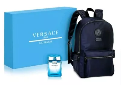 Versace Mens Eau Fraiche 2-PC Gift Set Eau De Toilette & Backpack Authentic NIB • $249.99