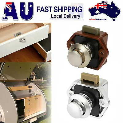 5/10X Push Button Drawer Cupboard Door Catch Lock RV Caravan Cabinet Knob Tools • $20.84