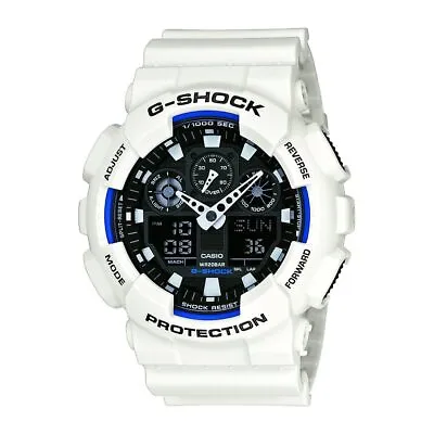 Casio Mens G-Shock White Watch Model- GA100B-7A Resin World Time Black • $134.99