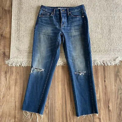 Women’s MOSSIMO High Rise Straight Skinny Power Stretch Blue Jeans Size 4R • $11.39