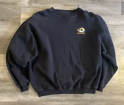 Missouri Tigers XL Emboridered Logo Mizzou Crewneck Big Cotton Gear For Sports • $0.99