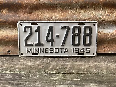 Vintage 1945 Minnesota License Plate Rusted Patina Old Car Antique Tag Auto MN • $39