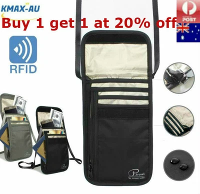 $12.50 • Buy RFID Blocking Neck Stash Passport Card Wallet Holder Pouch Security Travel Bag