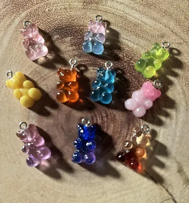£3.35 • Buy 10 Jelly Babies Teddy Bear Charms🐻Jewellery Making/Sewing/Card Making/Crafting
