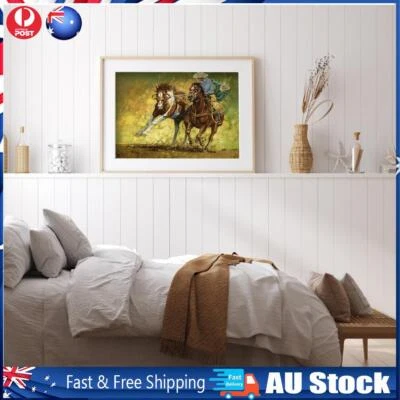 $9.89 • Buy 5D West Cowboy Mosaic Diamond Painting Drawing Full Round Drill Art Handcraft