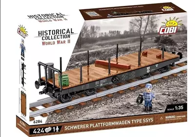 COBI 6284  German Train Lorry WWII  SCHWERER PLATTFORMWAGEN TYPE SSYS Scale 1:35 • $256.35