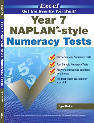 Excel Year 7 Naplan - Style Numeracy Tests - 2021 New Edition • $25.95