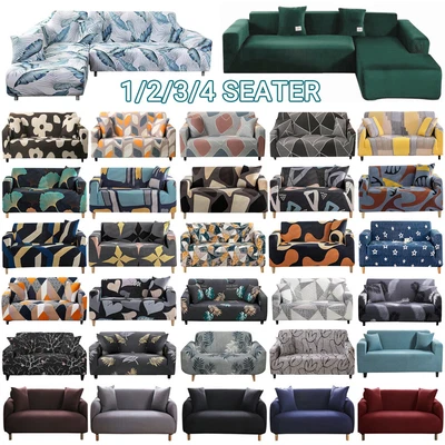 $27.99 • Buy Sofa Covers 1 2 3 4 Seater High Stretch Lounge Slipcover Protector Couch Cover