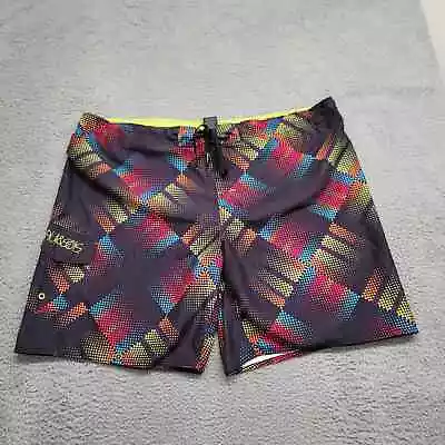 Maui And Sons Shorts Mens 2XL Geometric All Over Print Lined Casual Swim Beach • $19.97