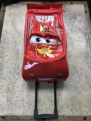 Disney Pixar Lightning McQueen Cars Kids 3D Rolling Suitcase Overnight Bag Cute! • $49.99