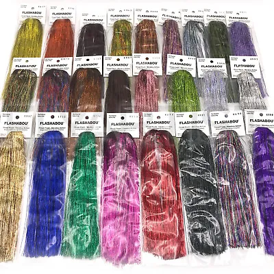 HOLOGRAPHIC FLASHABOU - Fly Tying Flash Material Musky Bucktail - 25 Colors NEW! • $6.99