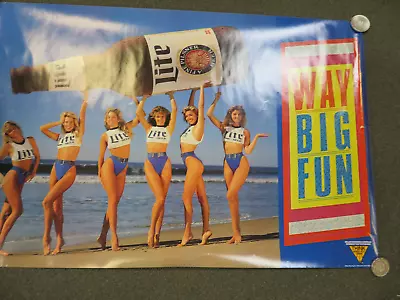 Miller Lite Beer Bottle Swimsuit Girls Way Big Fun Poster 30 X 20--Rolled • $24.99