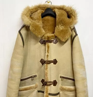 AVIREX Type B-3 Sheepskin Mouton Alaska Coat Military Clothing Size XL Beige • $734