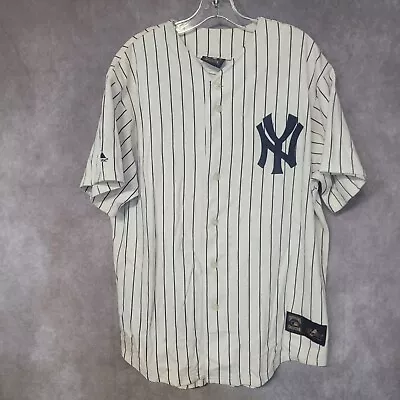 Vintage Majestic Cooperstown New York Yankees Babe Ruth 3 Throwback Jersey Sz XL • $39.99