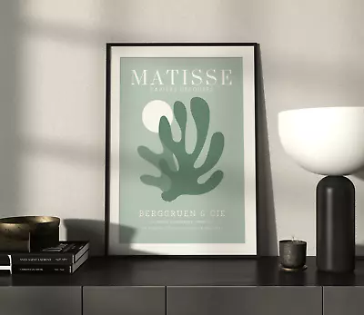 Retro Henri Matisse Print In Colour Sage Green Abstract Modern Cutout Shapes • $8.72