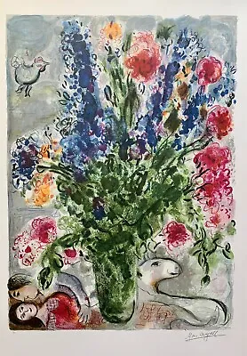 Marc Chagall LES LUPINS BLEU Limited Edition Facsimile Signed Lithograph Art • $59.99