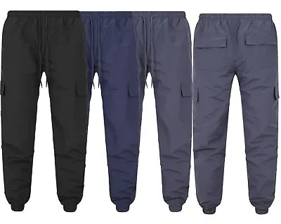 New Mens Cargo Trousers Zip Pockets Jogging Bottom Sport Gym Work Wear S-2XL • £5.99