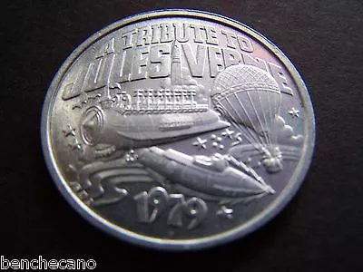 1979 TRIBUTE TO JULES VERNE Aluminum Mini Mardi Gras Doubloon • $1