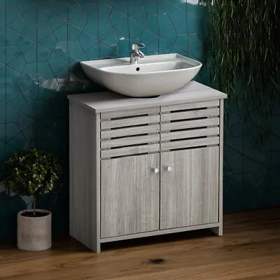 Large Bathroom Basin Unit Sink Cabinet Storage Cupboard Woode Furniture Standing • £45.95