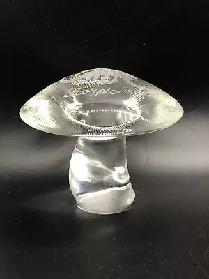 Vintage Viking Glass Zodiac Etched Scorpio Mushroom Paperweight • $124.99