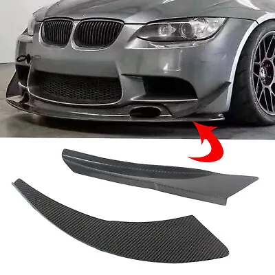 For BMW E90 E92 E93 M3 08-13 Front Bumper Fins Splitter Canard Lip Carbon Fiber • $96