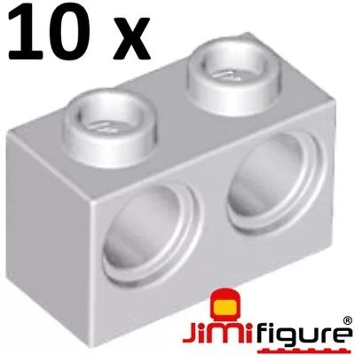 NEW 10 X LEGO Technic Brick 1x2 W 2 Holes Light Bluish Grey 32000 Bulk Lot 2x1 • $7.95