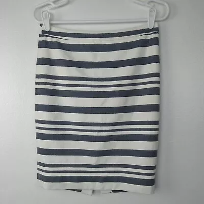 J Crew Skirt Size 0 Pencil Straight Striped Factory Business Workwear • $18.99