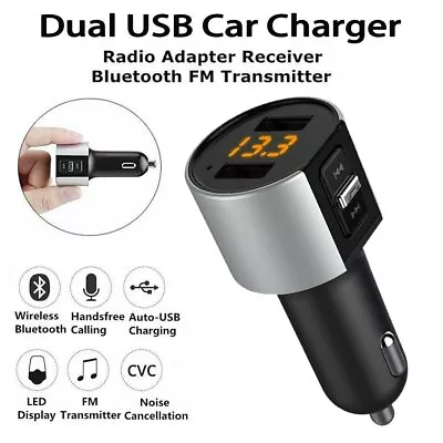 Handsfree Wireless Bluetooth Car Kit FM Transmitter Radio MP3 Player USB Charger • $18.62